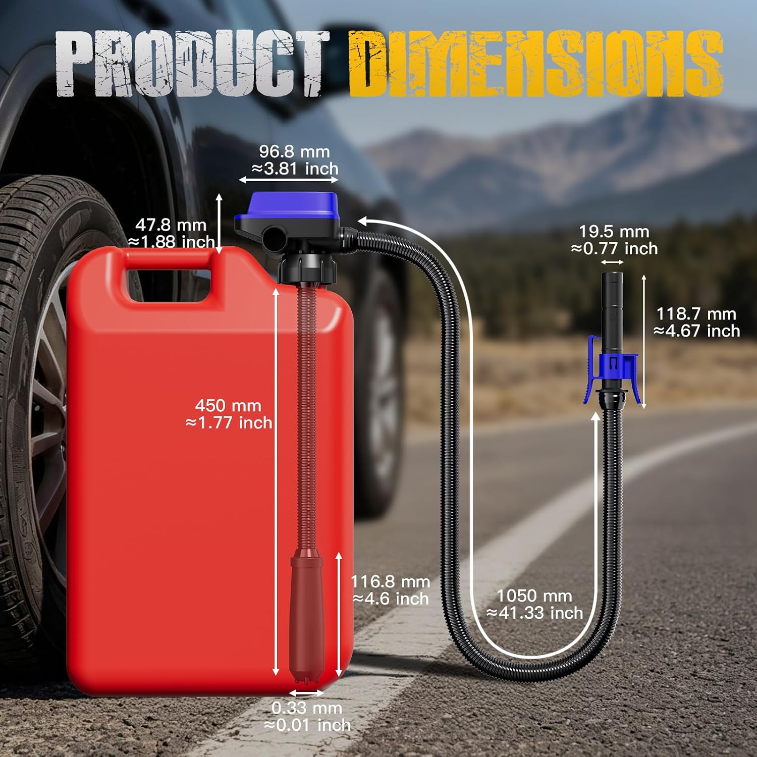 Fuel Transfer Pump, 3.2GPM Electric Fuel Pump for Gas Can | Gasoline Diesel Oil Transfer Pump with 51" Hose, Portable Fuel Can Pump Compatible with De 20V Milwaukee 18V Batteries