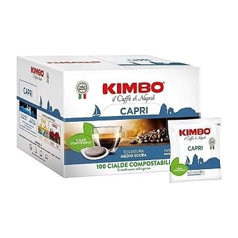 Kimbo Capri 100 Single Served Espresso Coffee Pods | Product of Naples, Italy | Medium Roast Intense