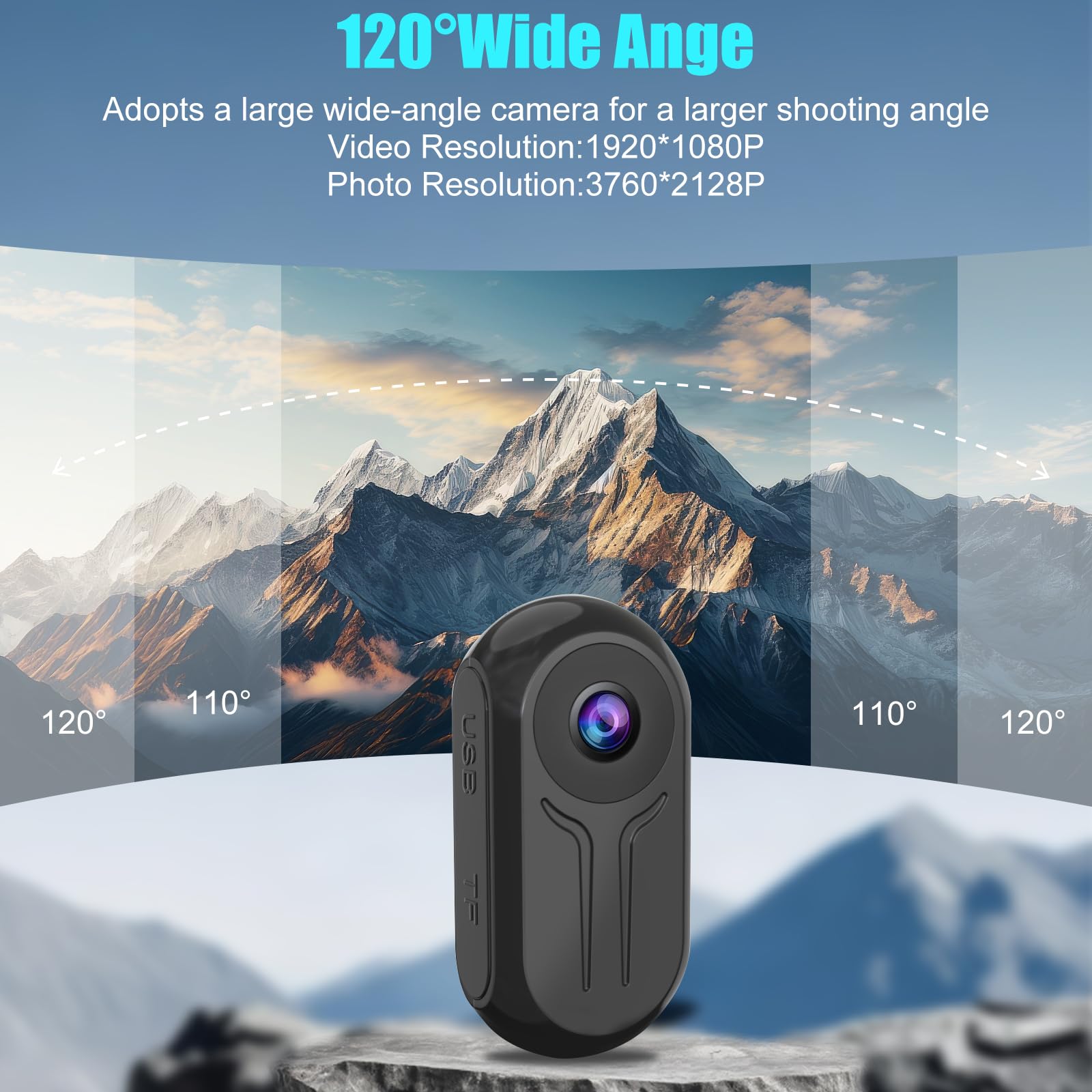 OBEST Mini Action Body Cam 1080P, 128GB Memoria Integrata, Visione Notturna Infrarossi, Schermo 0.96"", 35g Magnetica, per Vita Quotidiana Viaggi Animali Domestici
