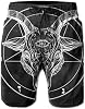 Mens Swim Trunks Pentagram with Demon Baphomet Satanic Goat Quick Dry Beach Shorts with Pockets