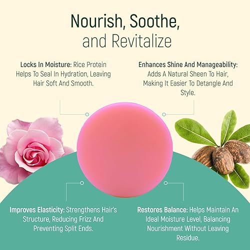 Miniatura 5 de Barra de jabón para el cabello con proteína de arroz sólido, barras acondicionadoras para el cabello con todos los aceites esenciales naturales a