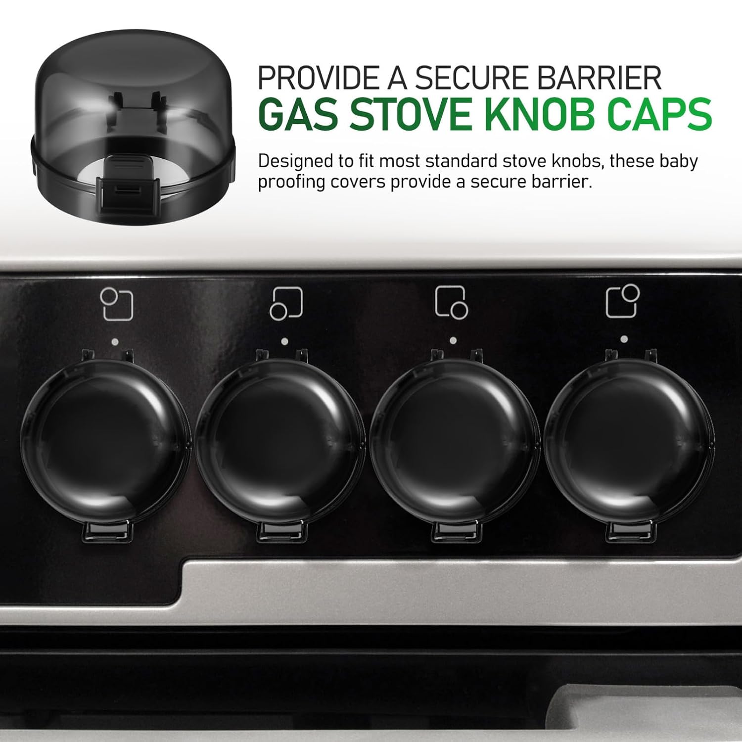 TOYANDONA 5pcs Childproof Gas Stove Knob Covers Durable Safety Shields for Oven Knobs Heat-Resistant Easy to Install Kitchen Proofing Supplies