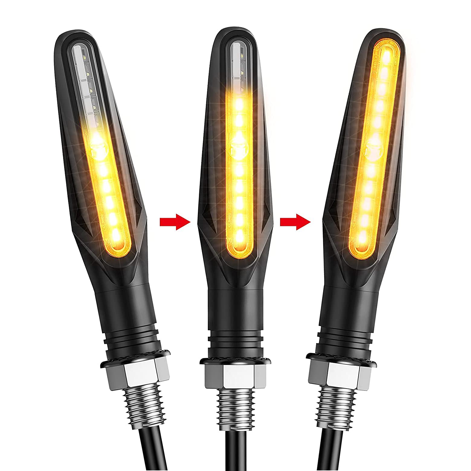 Motorcycle Indicators Scooter Turn Signal Lights Motorbike Turning Indicators Flowing Flashing 12V 12 LED Bulbs Motorcycle Modification Parts