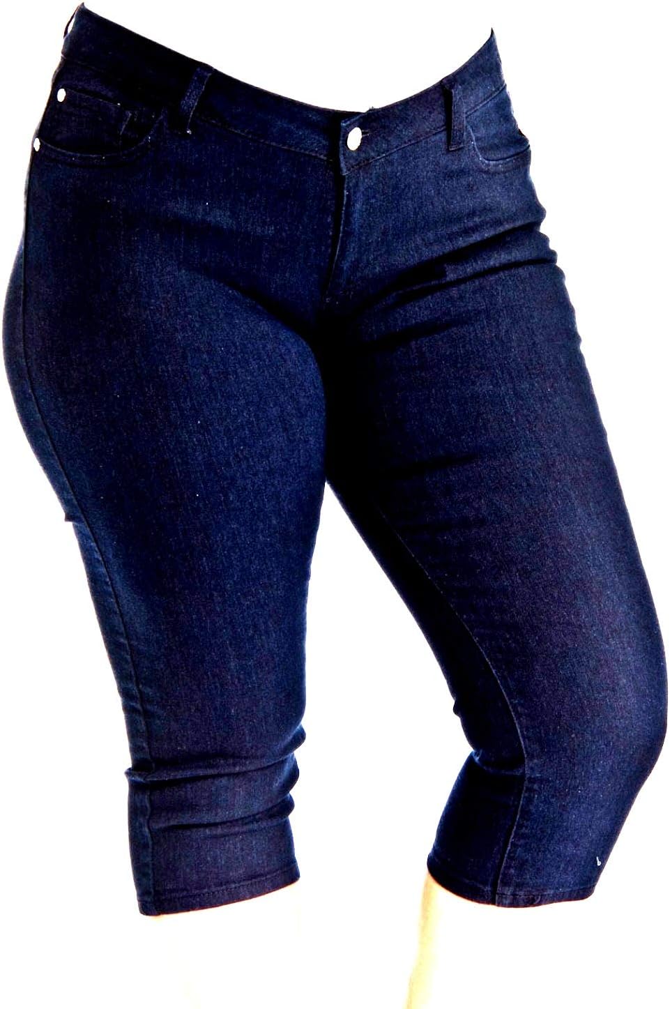 1826 Jeans / Sweet Look Womens Plus Size Twill Cotton Stretch Capri Pants Solid Colors