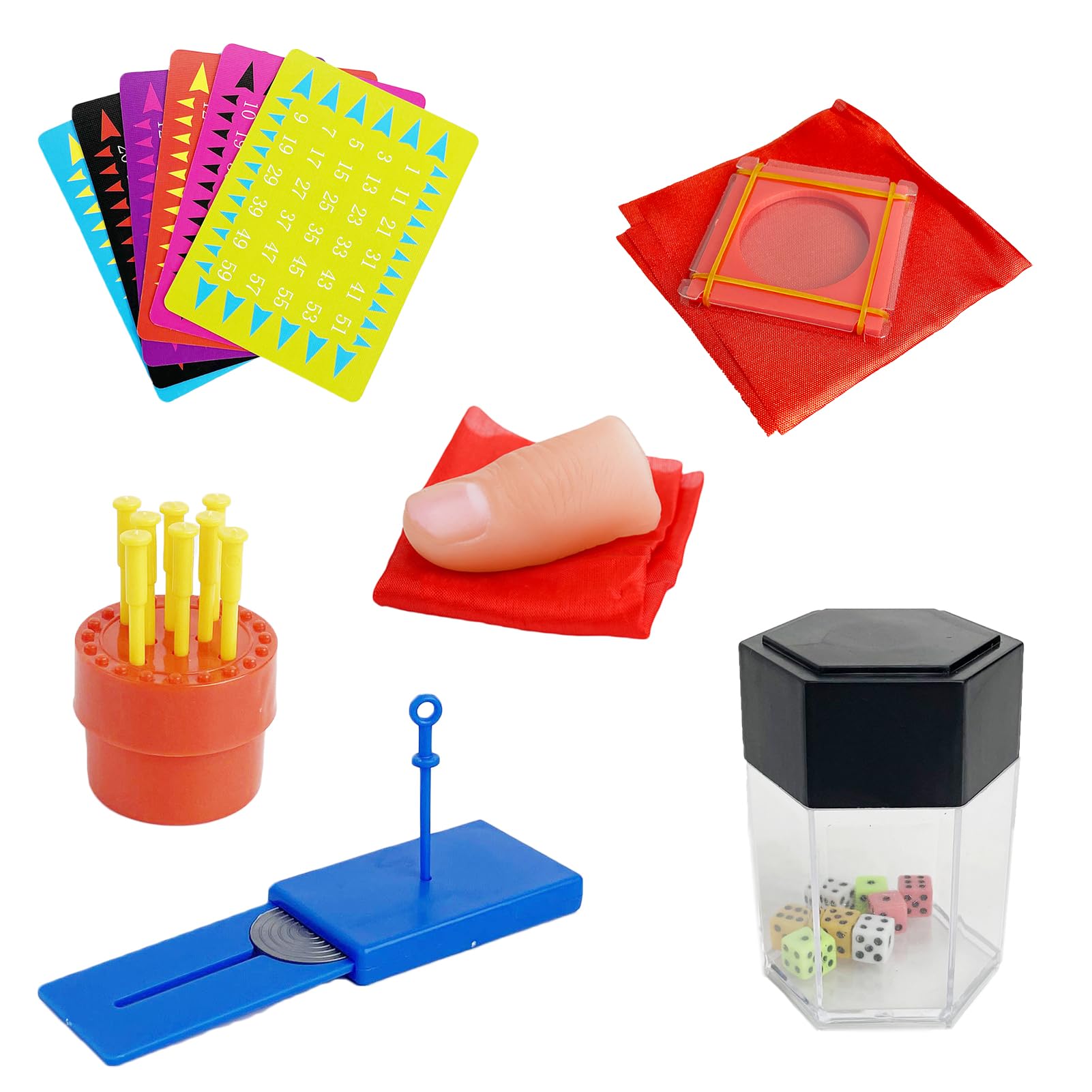 Xfunjoin Magic Trick Kit - 6 Easy Magic Tricks Set with Tutorial Video, Bomb Dice, Cards Illusion, Magic Coin Tunnel - Perfect Beginner Magician Props