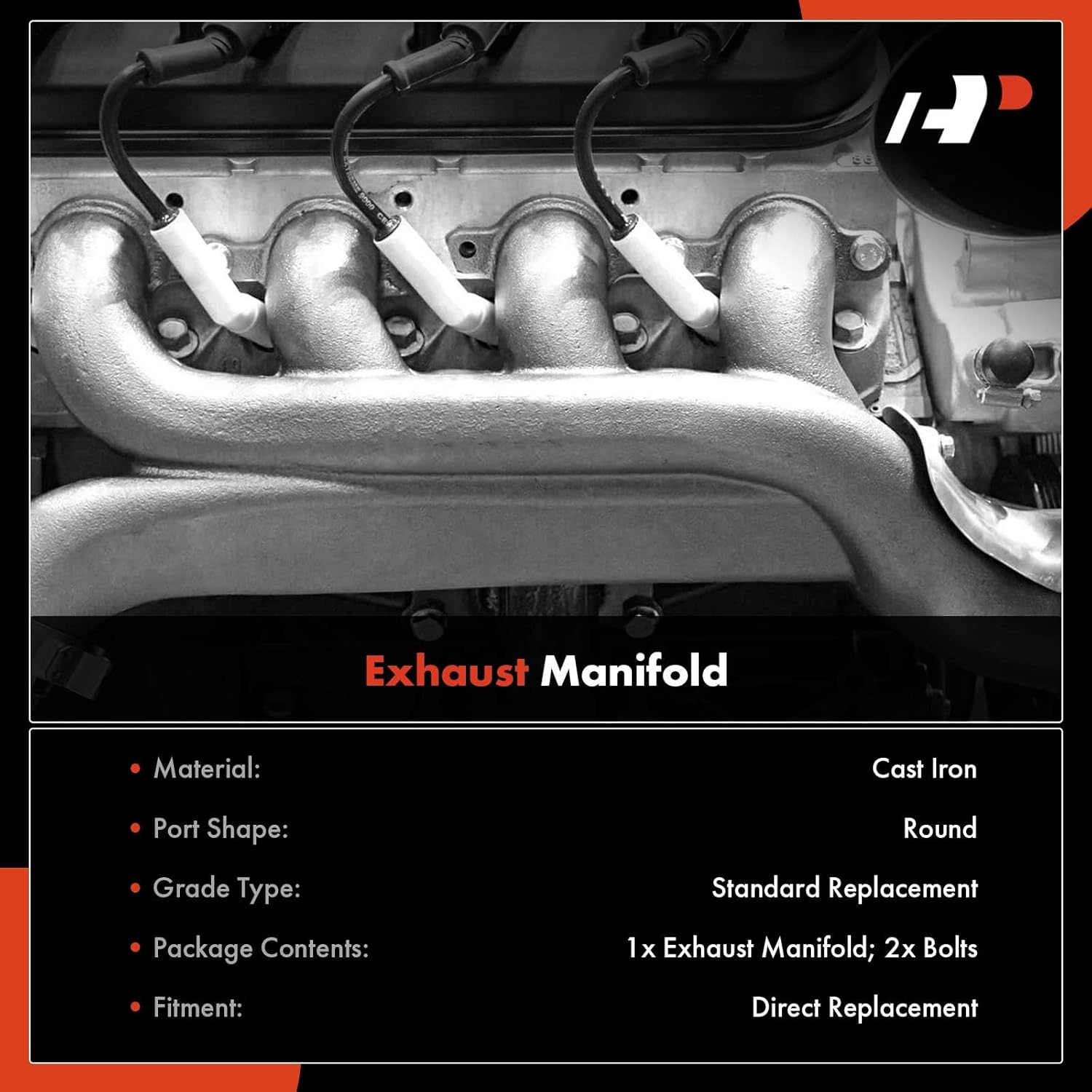 A-Premium V6 3.0L Exhaust Manifold Kit Compatible with Ford Ranger 1991 1992 1993 1994 1995, Left Side