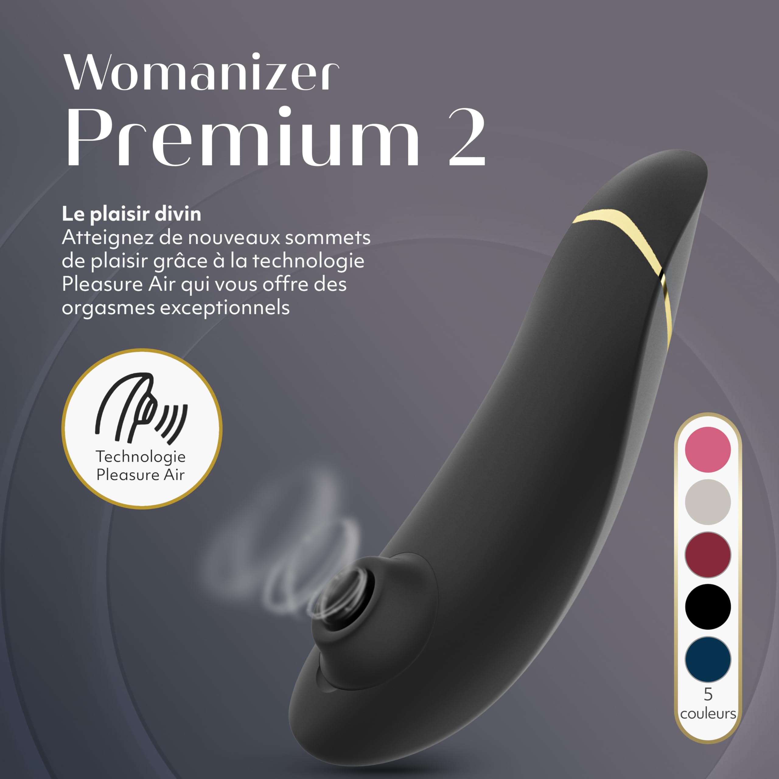 Womanizer Premium 2 Stimulateur clitoridien à succion | Suceur de clitoris Sex Toy avec Autopilot et Smart Silence | 14 niveaux | Silencieux & étanche | Vu dans le film Pour le Plaisir | Noir
