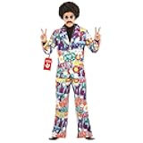 Groovy Mens Hippie Costume, Retro Mens Hippie Costumes for Adults, Groovy Costumes for Men, 60s Suit Men