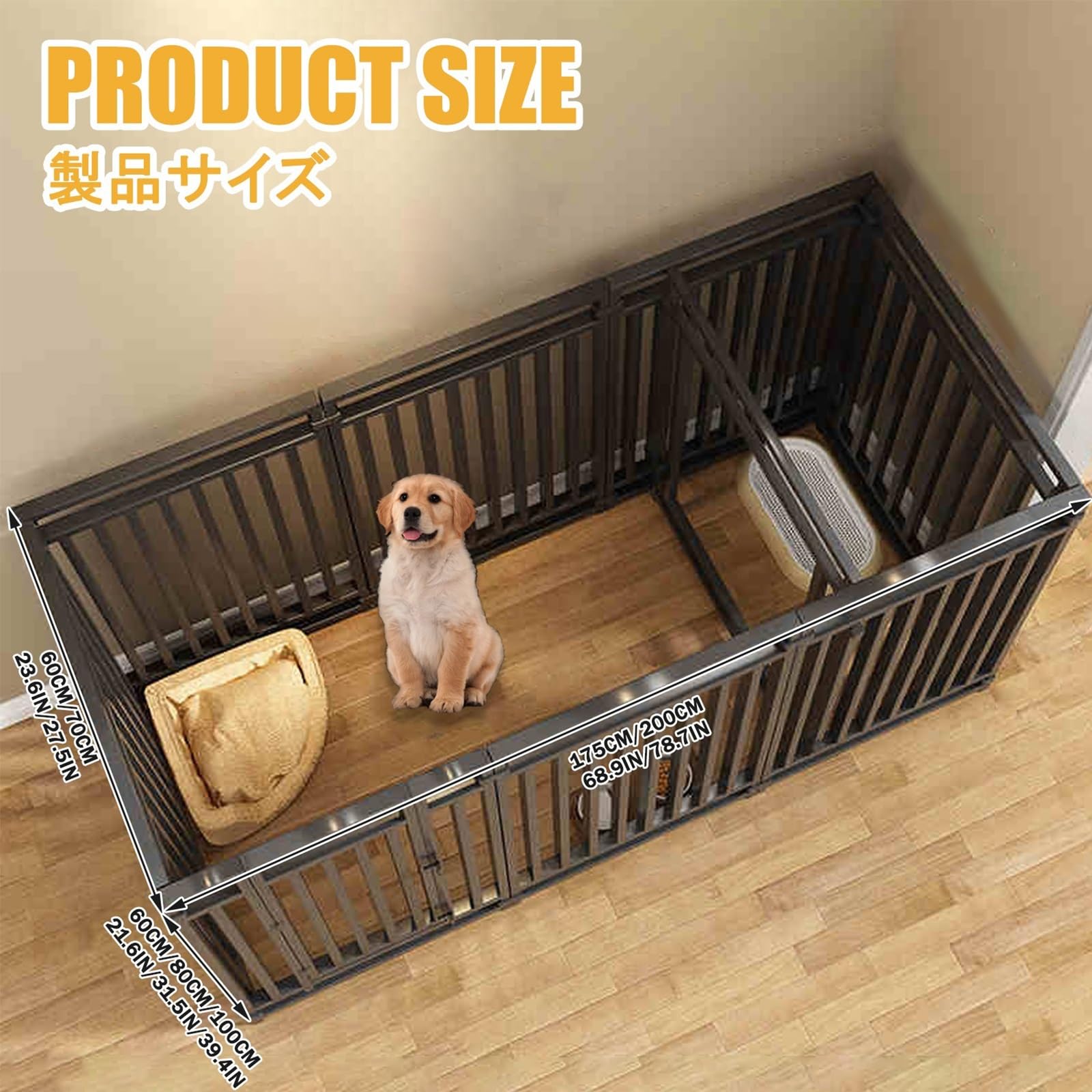 Recinto Per Animali Recinto Metallo Recinto Per Cani Da Interno Recinto Per Cani In Ferro Recinto Per Cani Recinto Per Piccoli Animali Recinto Per Animali Domestici Con Porta(Black,7 pieces 1
