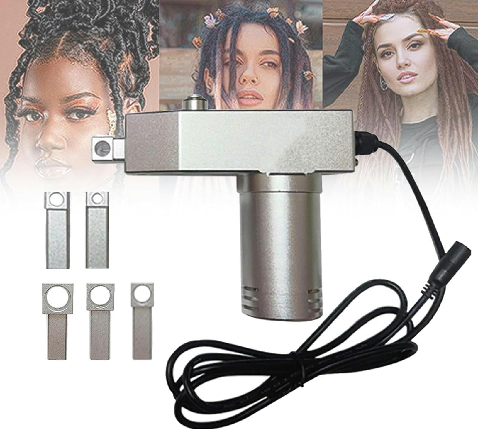 Máquina para hacer rastas eléctrica automática con cabezales intercambiables 110V DIY