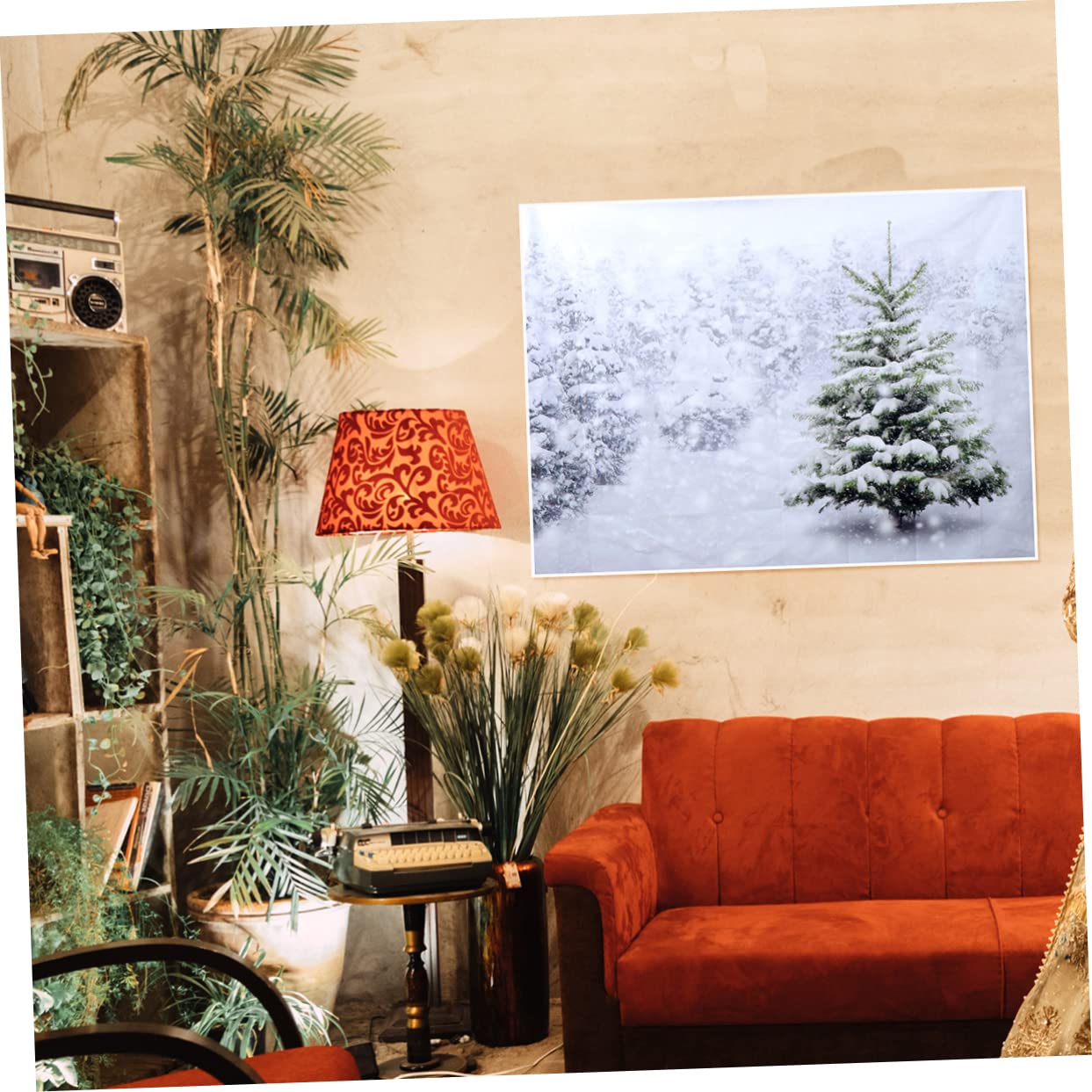 Hemobllo 3pièces Décor De Noël Photo Fond pour Fête Arbre Enneigé pour Studio Et Événements