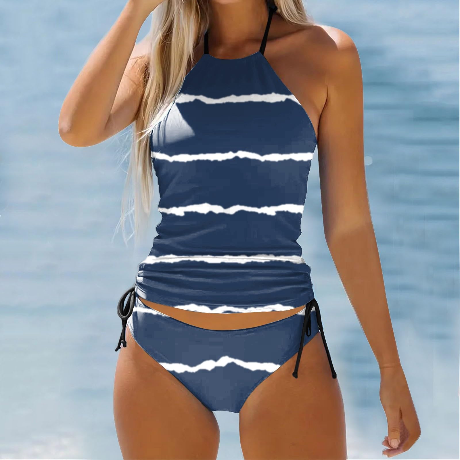 Genérico Tankini Sexy Bañadores de Bikini para Mujeres Bañadores Estampado de Moda Bañadore Sexy Baño Bañador de Playa Mujer Chalecos con Pantalones Cortos Traje de Baño