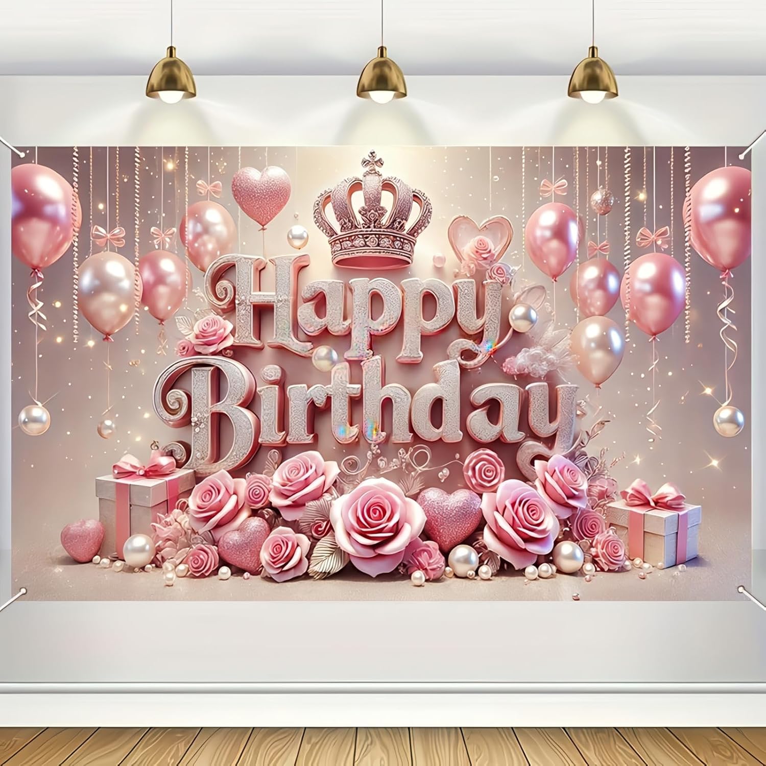 BlissYard Birthday Party Decorations for Women Birthday Banner 70x43 Inch image 2
