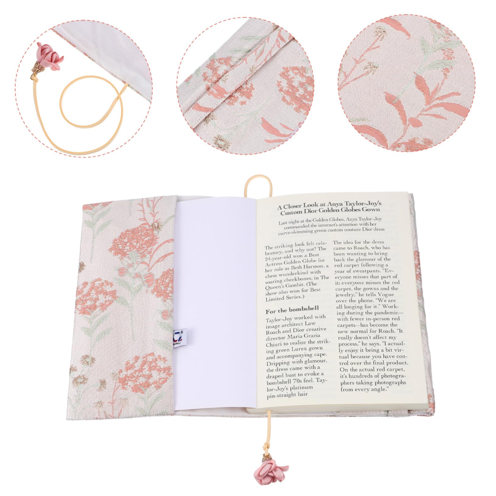 SHINEOFI 3pezzi Copertina Protettiva Per Libri Tessuto Morbido Con Segnalibro Pratico e Design Estetico Copertura Per Libri Notebook e Album Protezione Elegante