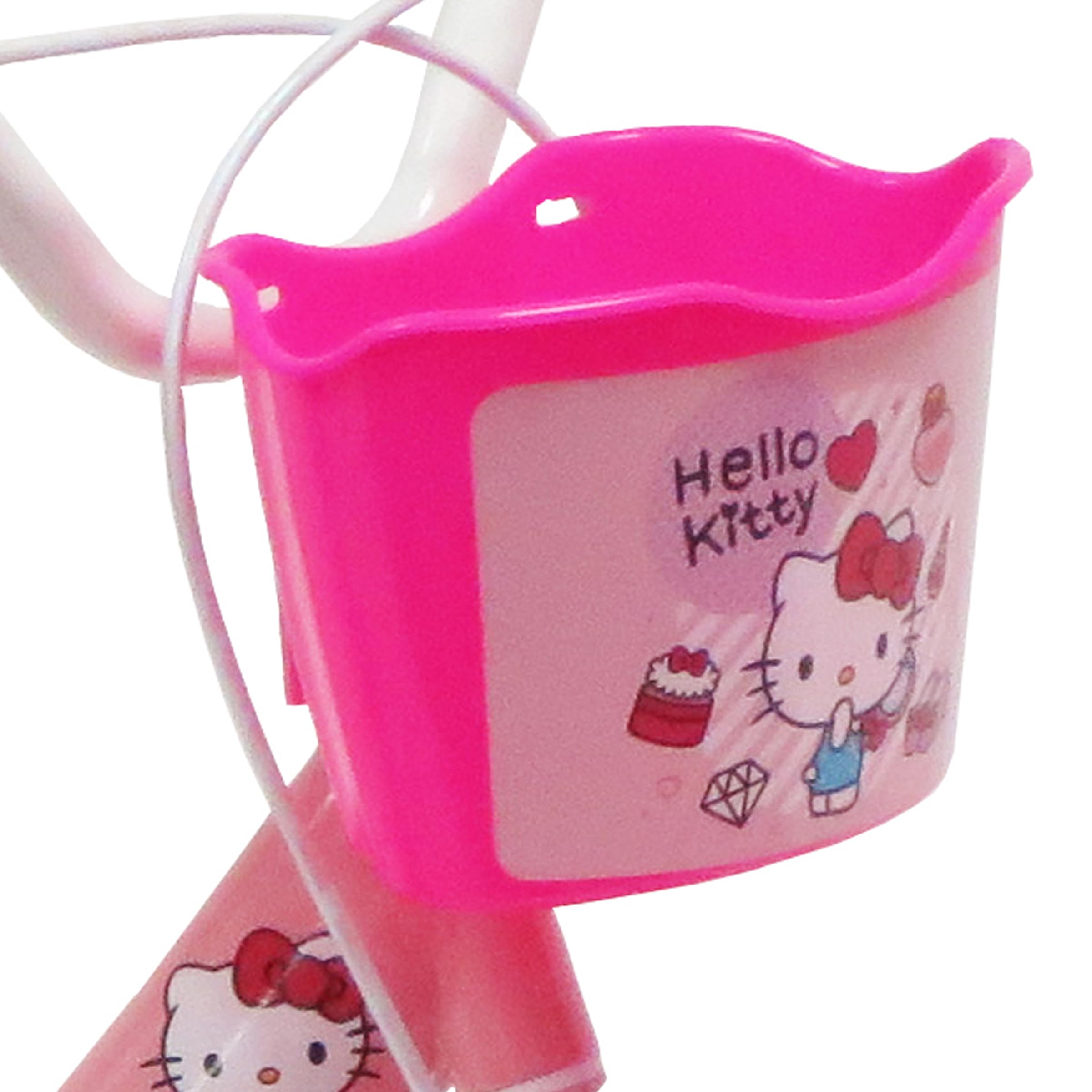 Denver Bike Bicicletta Bambina 16 Pollici Licensed Hello kitty, 4-6 Anni, Rotelle Removibili, Freni Caliper Anteriore/Posteriore, Telaio Acciaio, Ruote Gonfiabili, Trombetta e Portabambola