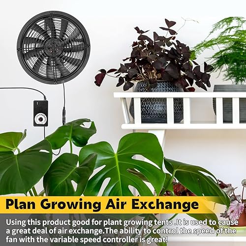 Miniatura 7 de Ventilador de enfriamiento de flujo de aire grande de 9.843 in 9.8 in 10 pulgadas, 9.843 x 1.181 in CA 115 V a CC 12 V con controlador de velocidad