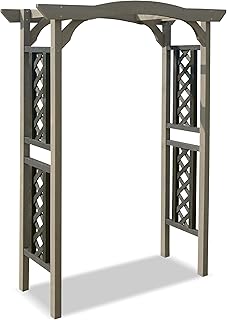 Northbeam Garden Arbor with Trellis with Elegant Curved Top and Diamond ...