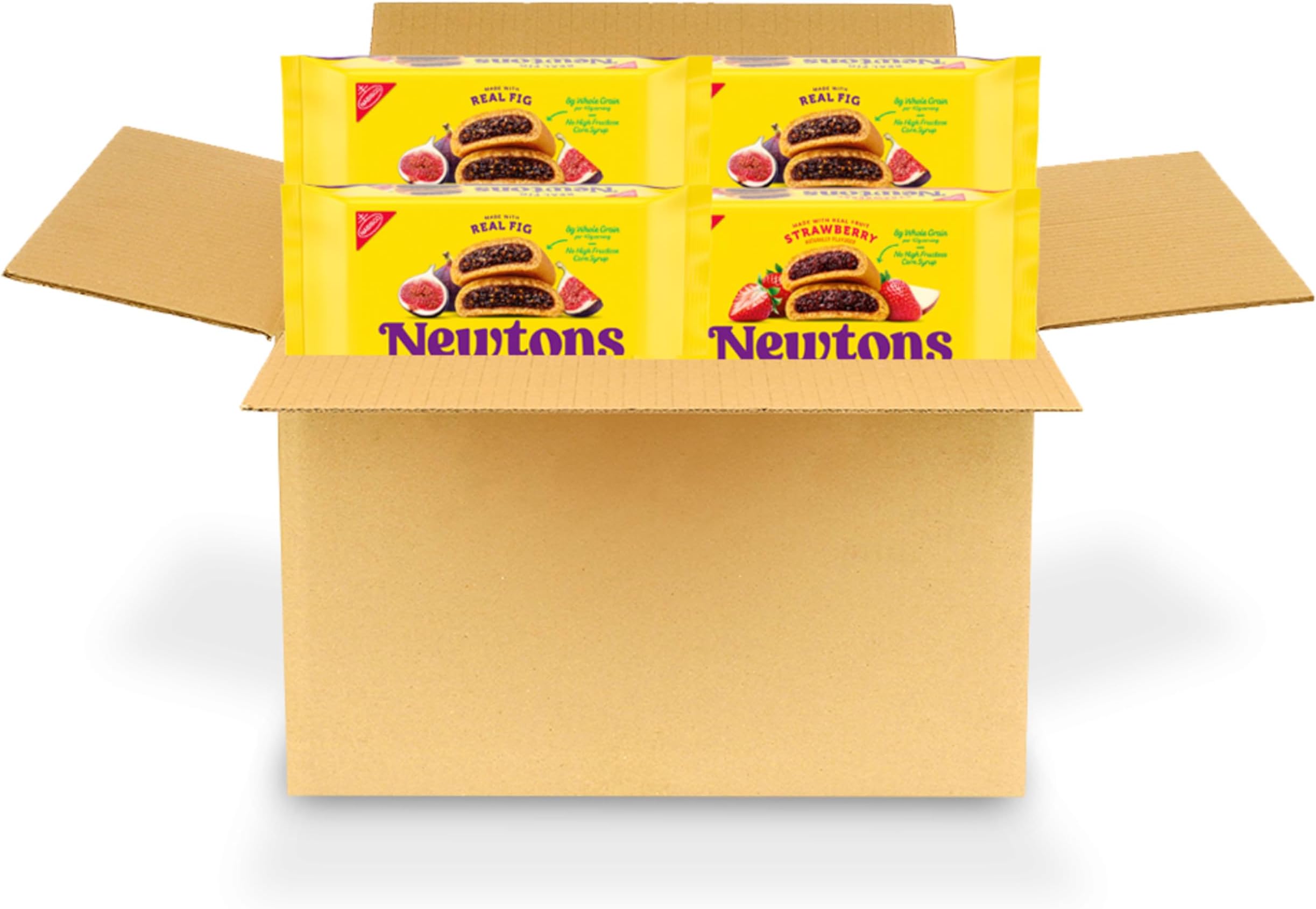 Newtons Soft & Chewy Cookies Variety Pack, Fig Cookies, Strawberry & 100% Whole Grain Wheat Triple Berry, Pack of 4