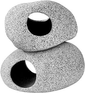 Mipcase Caverna De Rocha Para Tanque De Peixes 2 Peças De Ornamentos De Esconderijo De Peixes Pedras De Caverna Escondidas Realistas Abrigo De Peixes Para Decoração De Descanso De Camarão