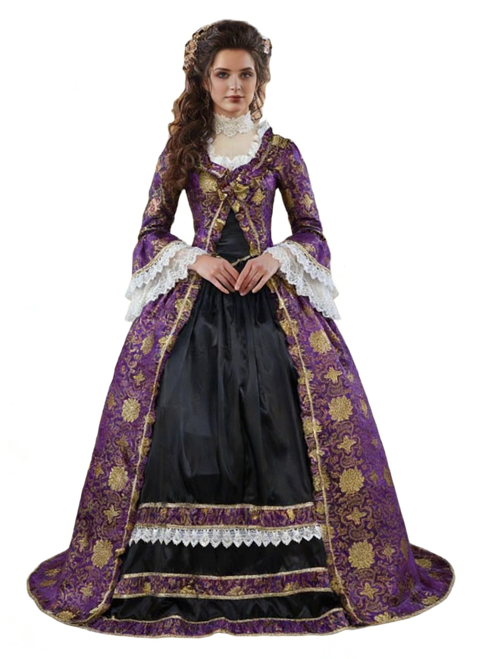 CountryWomen Gothic Princess Renaissance Bridesmaid Period Rococo Dress Ball Gown Theater Costume
