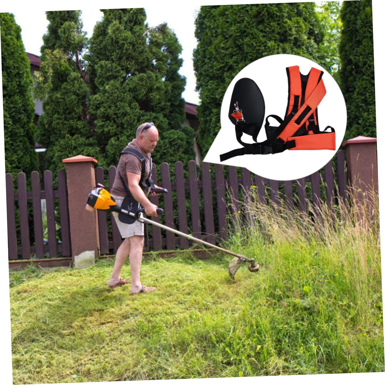 Correa de Hombro en Forma Desbrozadora Acolchado de Tela Oxford Ajustable para Jardín y Césped
