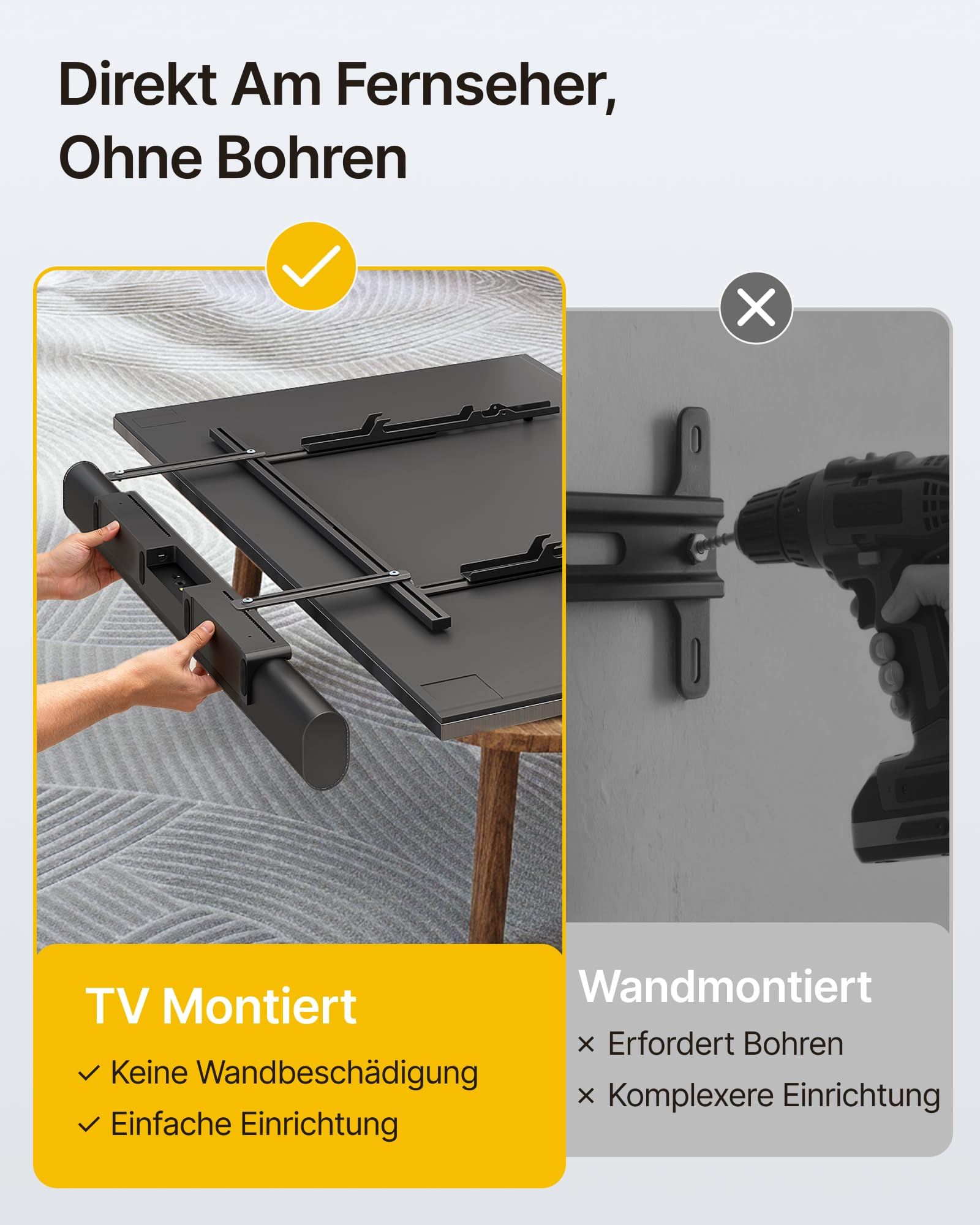 monTEK Soporte Barra Sonido para Instalar bajo tu televisor