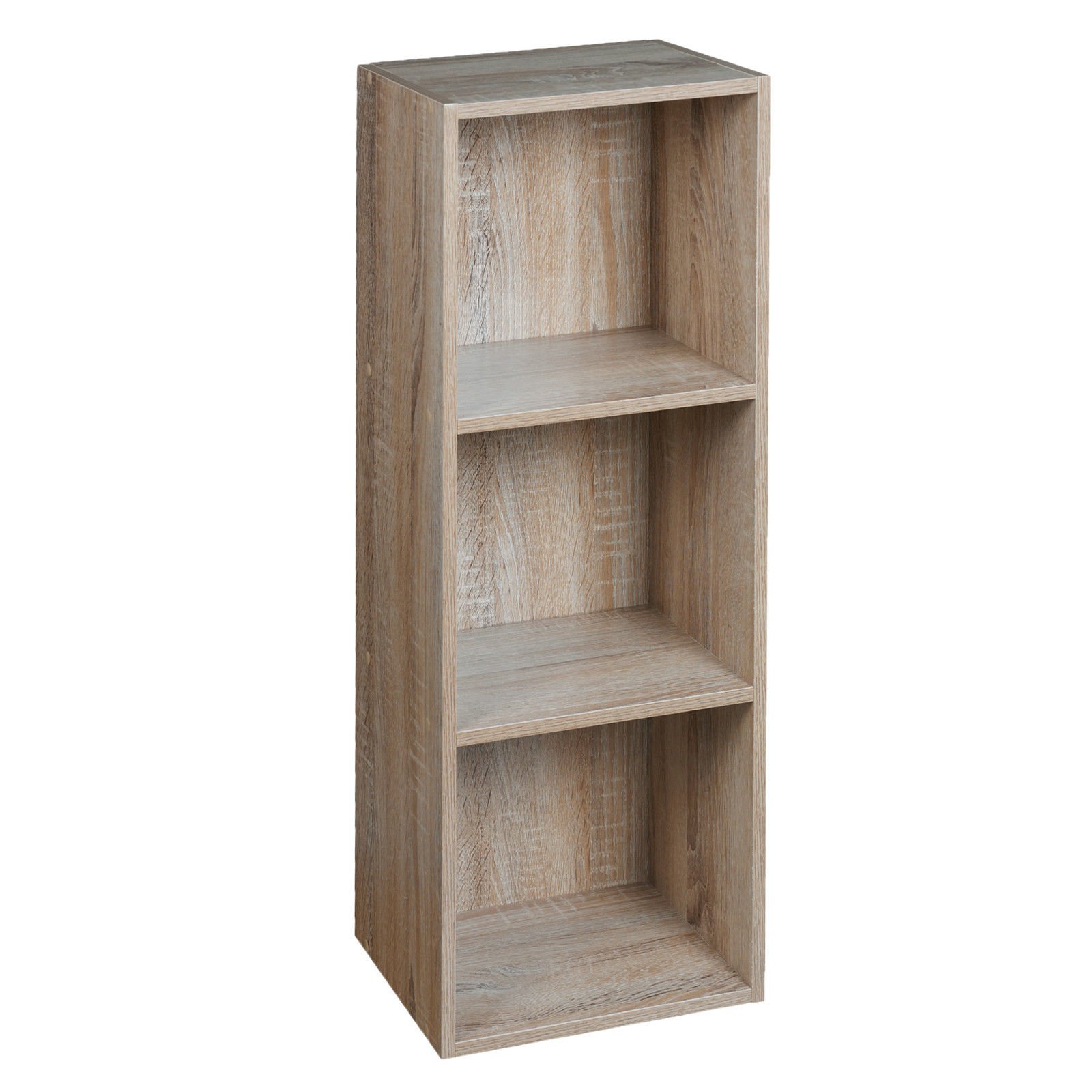 URBNLIVING 1, 2, 3, 4 Tier Wooden Shelving Bookcase Storage Wood Shelf Unit (3 Tier)