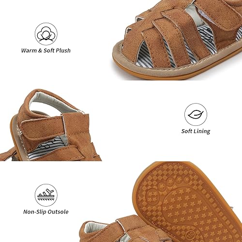 Miniatura 4 de Sandalias para bebé niña niño, suela antideslizante suave de primera calidad, sandalias de bebé para bebé, zapatos de playa casuales de verano,