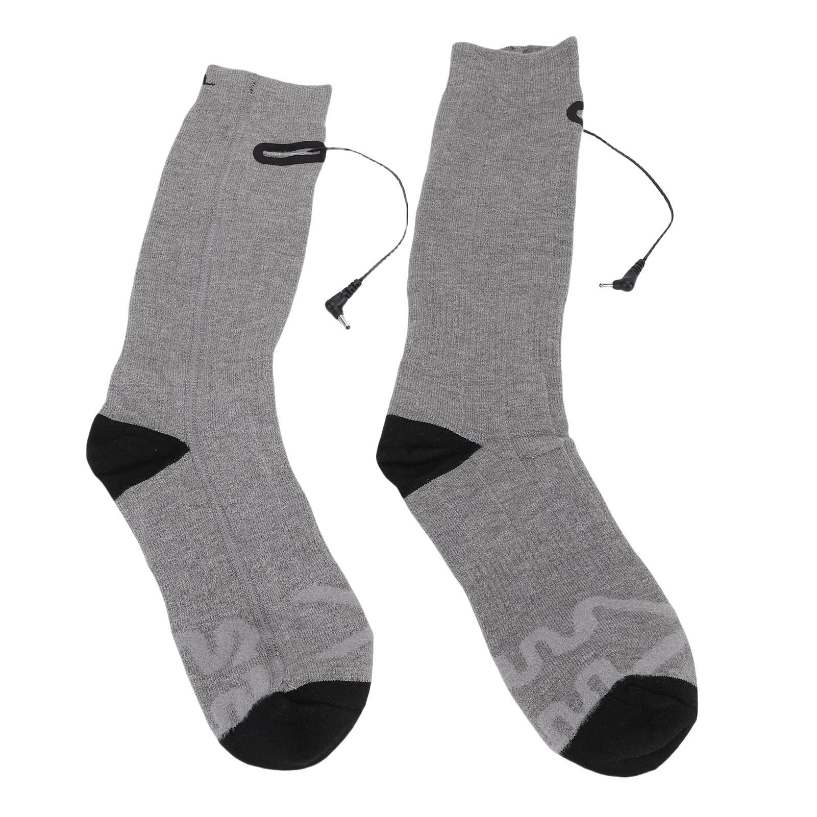 Focket Chaussettes Chauffantes, Chaussettes électriques Lavables Rechargeables avec Chauffage Surround Double Face 3 Niveaux de Contrôle de Température pour Hommes Femmes Ski Randonnée Pêche