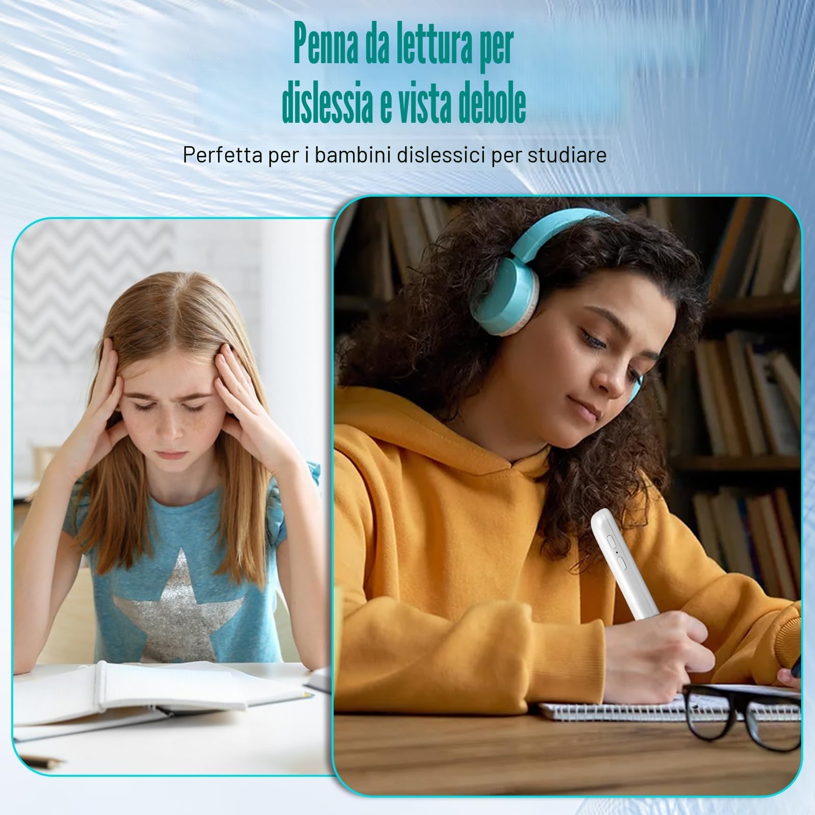 Penna Scanner Traduttore con OCR - Traduzione Istantanea 142 Lingue, Touchscreen LCD, Offline/Speech-to-Text, Ideale per Dislessia, Studio/Viaggi (Bianco)
