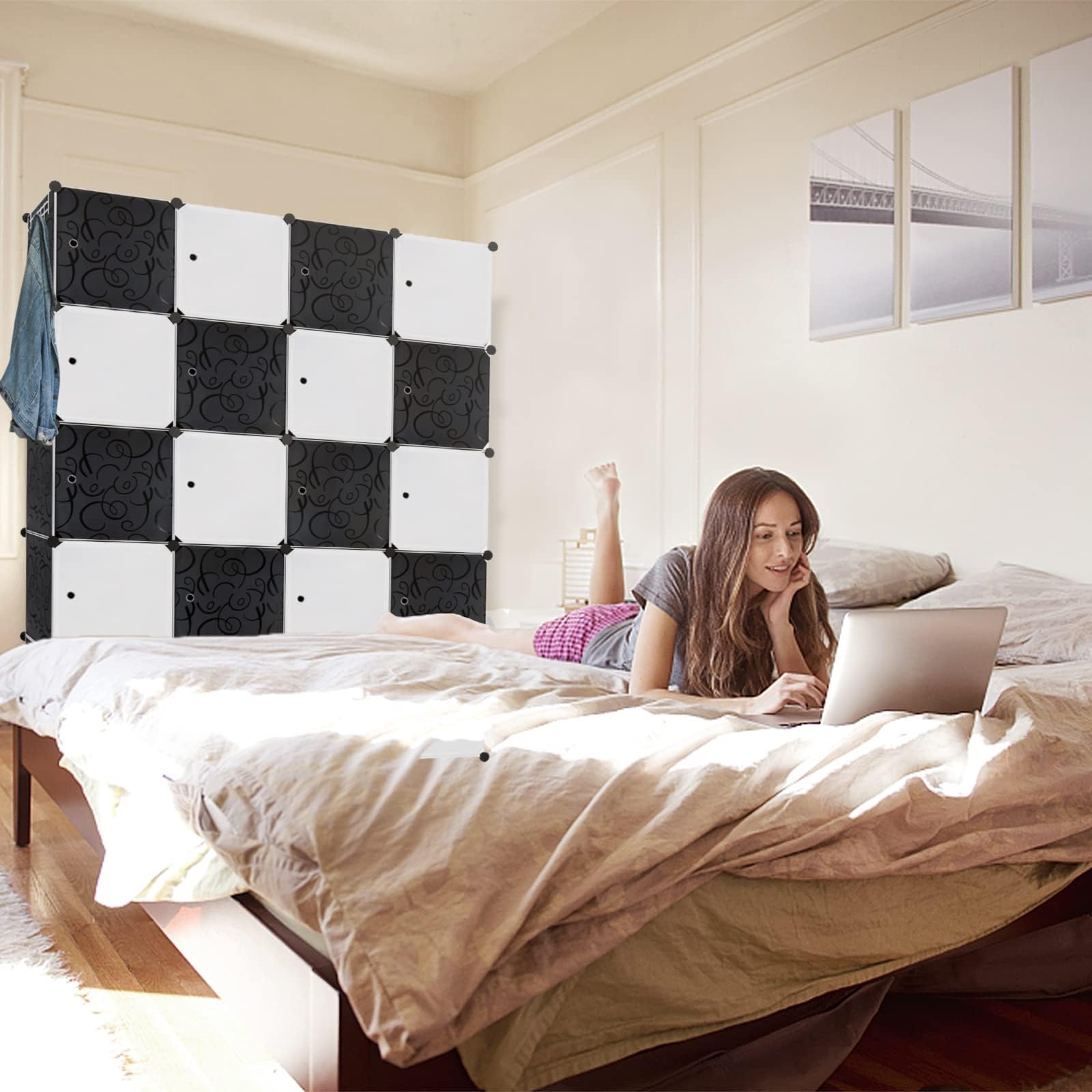 Armadio Modulare Fai Da Te Con 6 Cubi - Plastica, Porte, Multiuso Per Camera O Corridoio - Foto 14