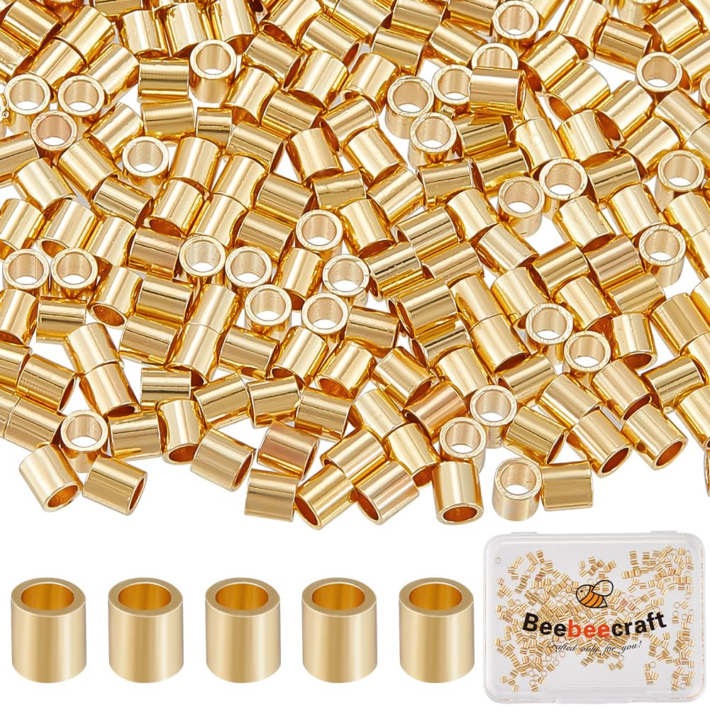 Cuentas de tubo de metal en oro de 14 quilates: espaciadores Beebeecraft de alta costura
