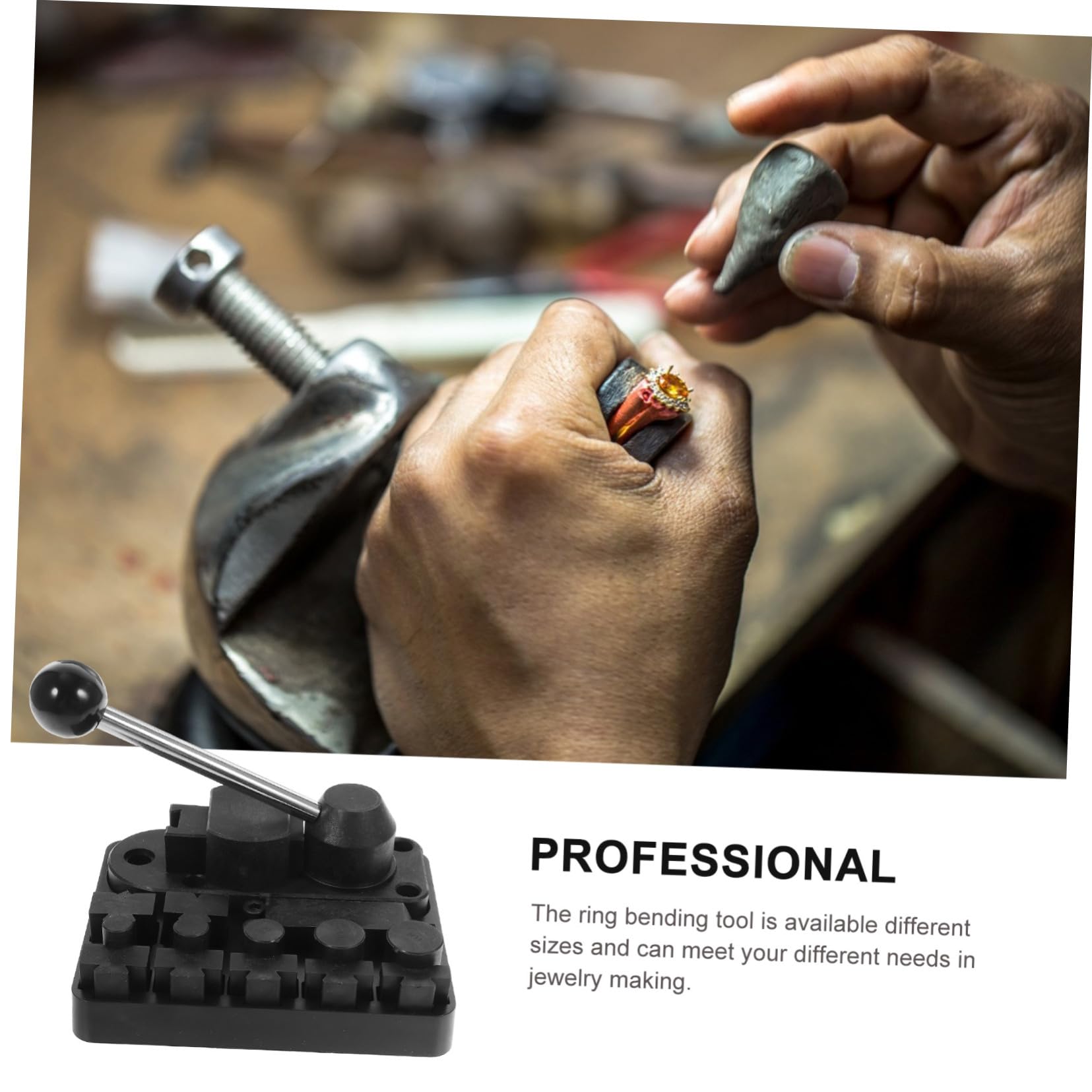 GALPADA Plieuse Bague pour Créateurs Bijoux, 12 à 22mm, Noir ABS