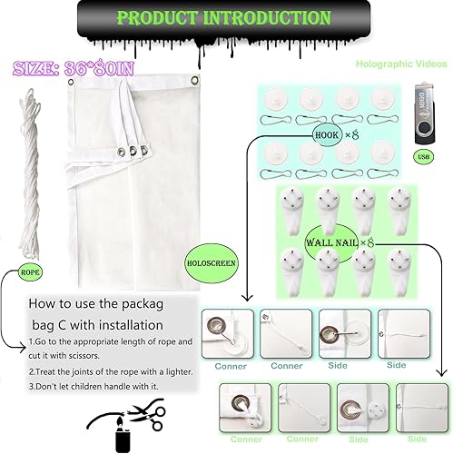 Miniatura 7 de Shenanigans - Pantalla de proyección trasera holográfica ideal para travesuras, diversión familiar, Halloween y fiesta de cumpleaños y fiesta de Año