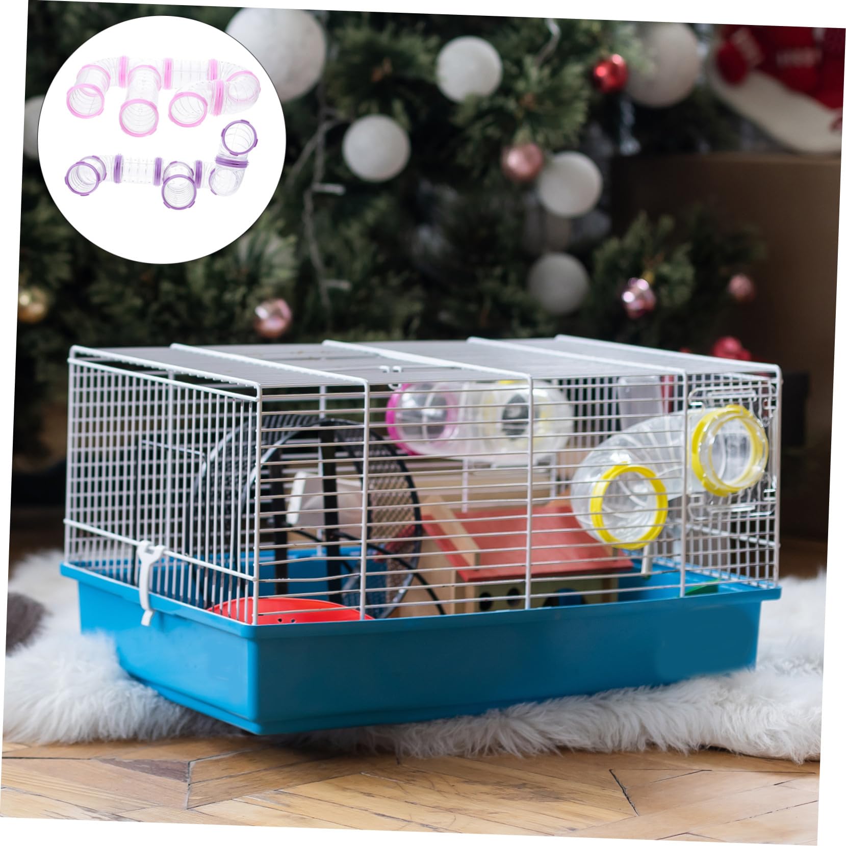 VICASKY 32 Stck. Teiliges Hamsterkäfig Zubehör DIY Transparentes Röhrensystem Robustes Außentunnelspielzeug für Hamster Eichhörnchen Igel Einfach zu Montieren Erweiterbar