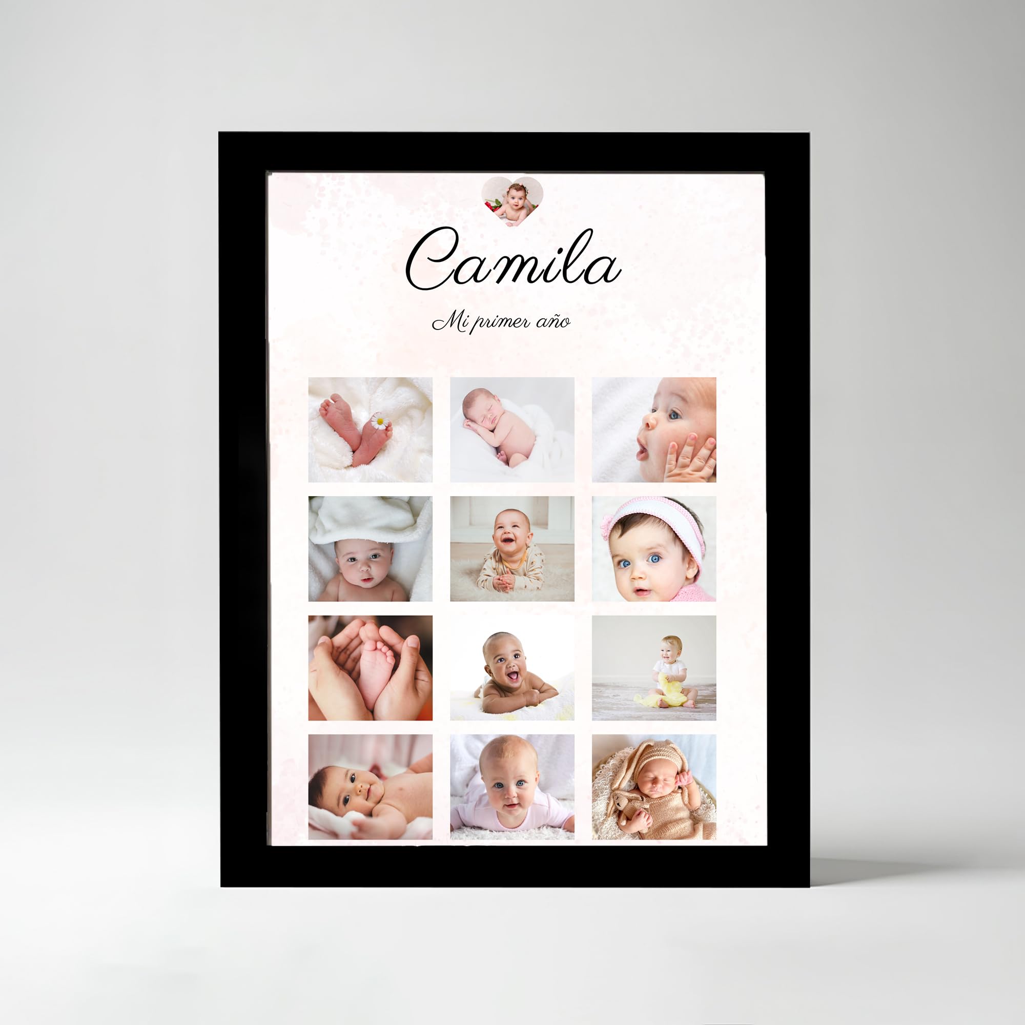 Luxlery Baby First Birthday Photo Frame | 12 Month Baby Milestone