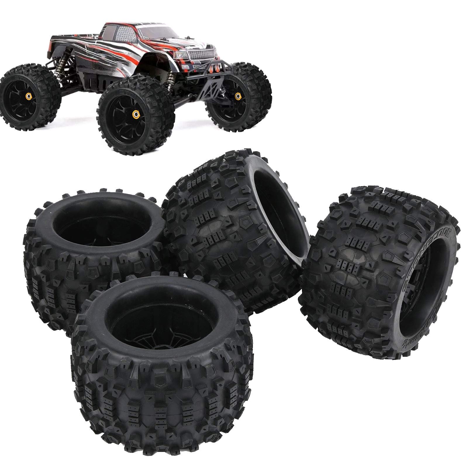 1/8 RC Car Wheels Opony, RC Car Opony Łatwe i wygodne Solidne i praktyczne RC Gumowe opony do opon samochodowych do ZD Racing 1/8 Remote Control Car