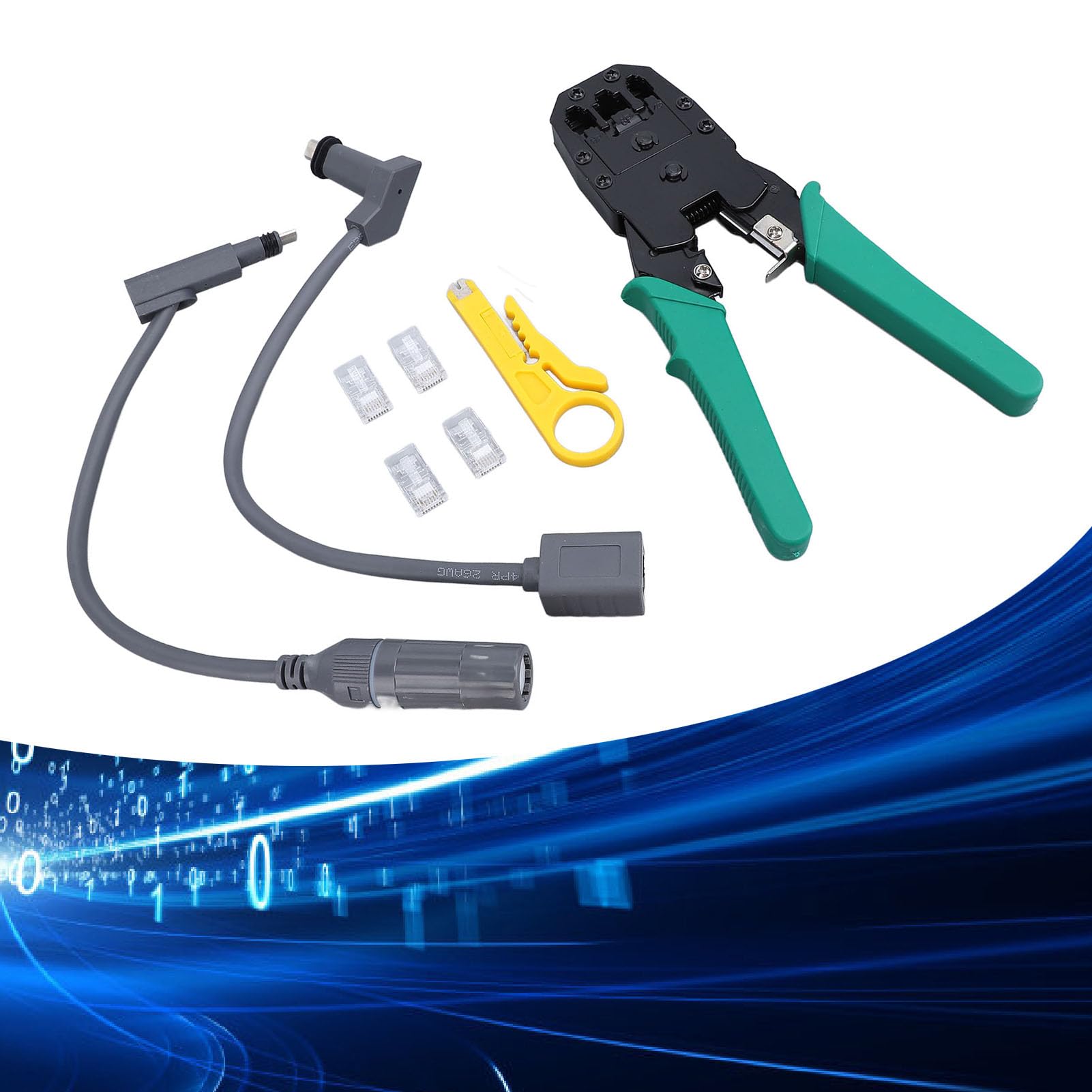 Jeffergarden Cavo Kit Adattatore SPX da Spina a RJ45, Connettore di Estensione Maschio Femmina per Router per Antenna Parabolica di Seconda Generazione, Connettori Ethernet Impermeabili, Accessori,
