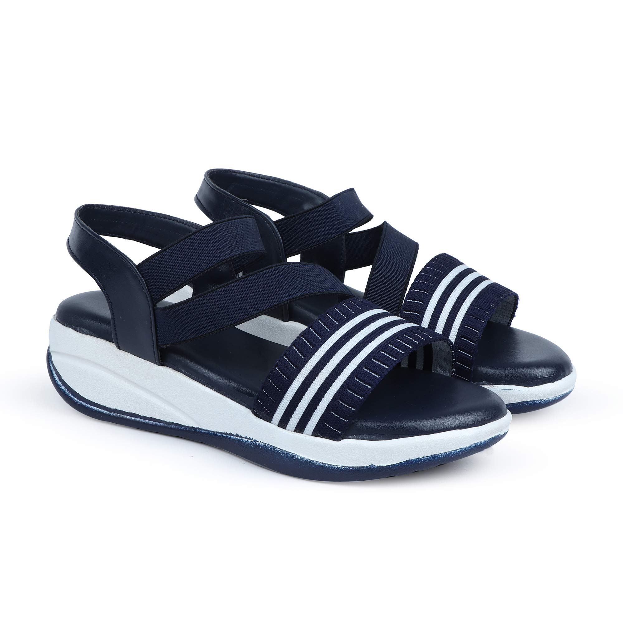 HimQuenStylish Wedges Striped Design For Women's/Girls