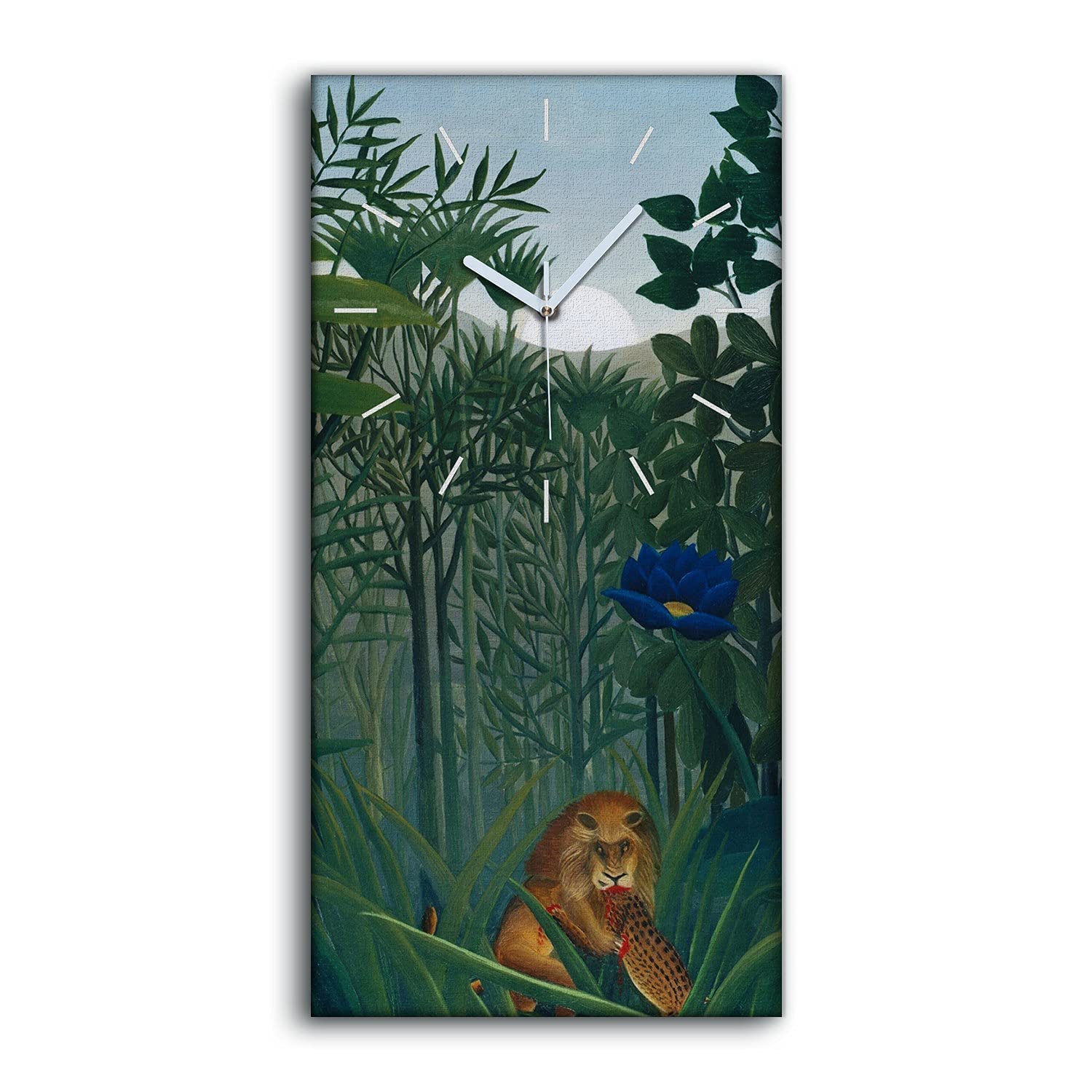 Horloge sur toile d'art mural moderne Le Repas du Lion haut de gamme