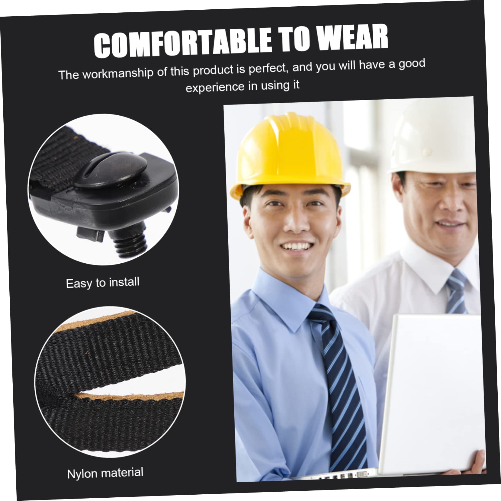 balacoo Universal Helmet Chin Strap Helmet Chinstrap Dial Suspension System for Hard Hat Black