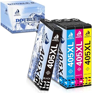DOUBLE D WF-4820DWF 405XL Ink Cartridges for Epson 405XL 405 XL Ink Work for Epson Workforce Pro WF4820 WF-3820DWF WF-3825DWF WF-4825DWF, WF-4830 WF-7830 WF-7840 WF-7835 DTWF (1BK1C1M1Y) 4 Pack