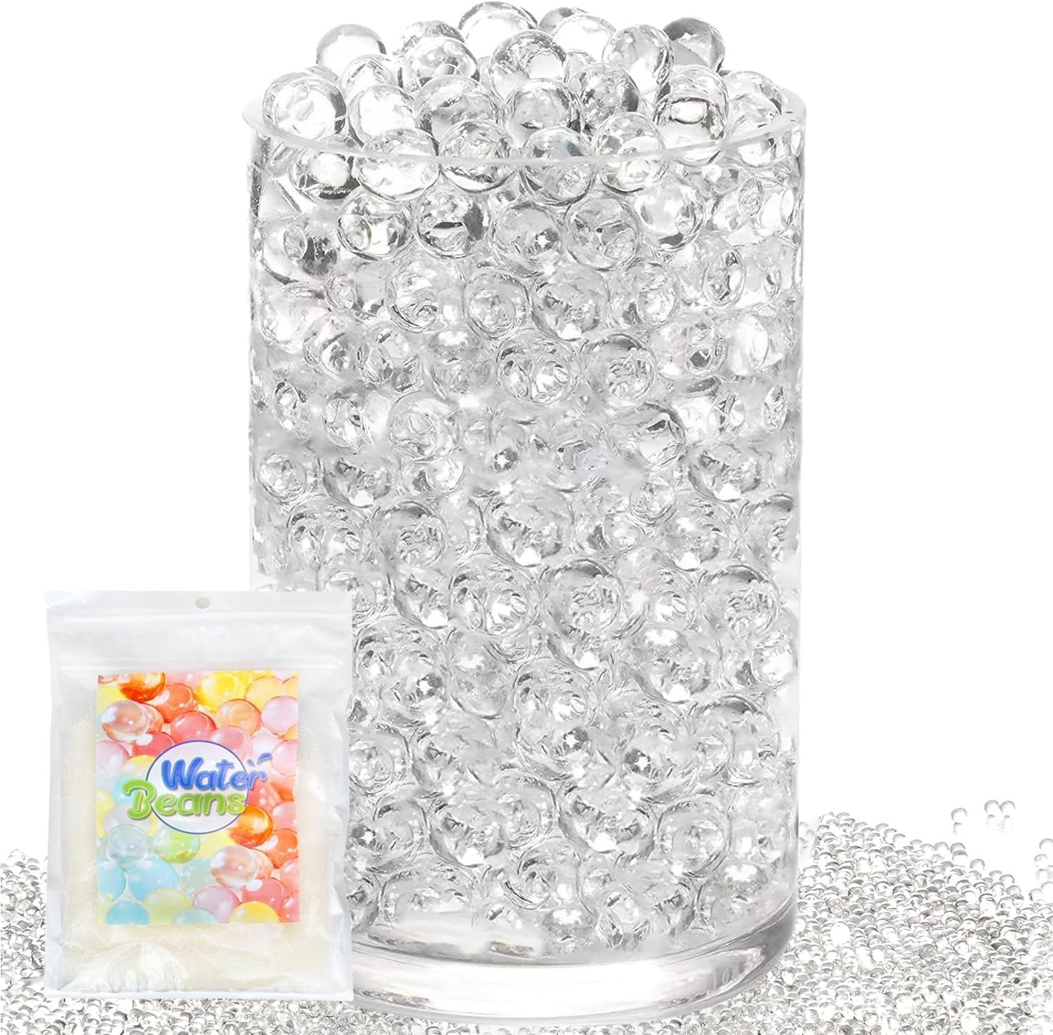 YIChongDan 50,000 Pcs Clear Water Beads, Water Gel Jelly Beads for Vases Filler, Vase Fillers for Floating Pearls, Wedding Centerpiece, Christmas，Floating Candles, Planting, Floral Decoration