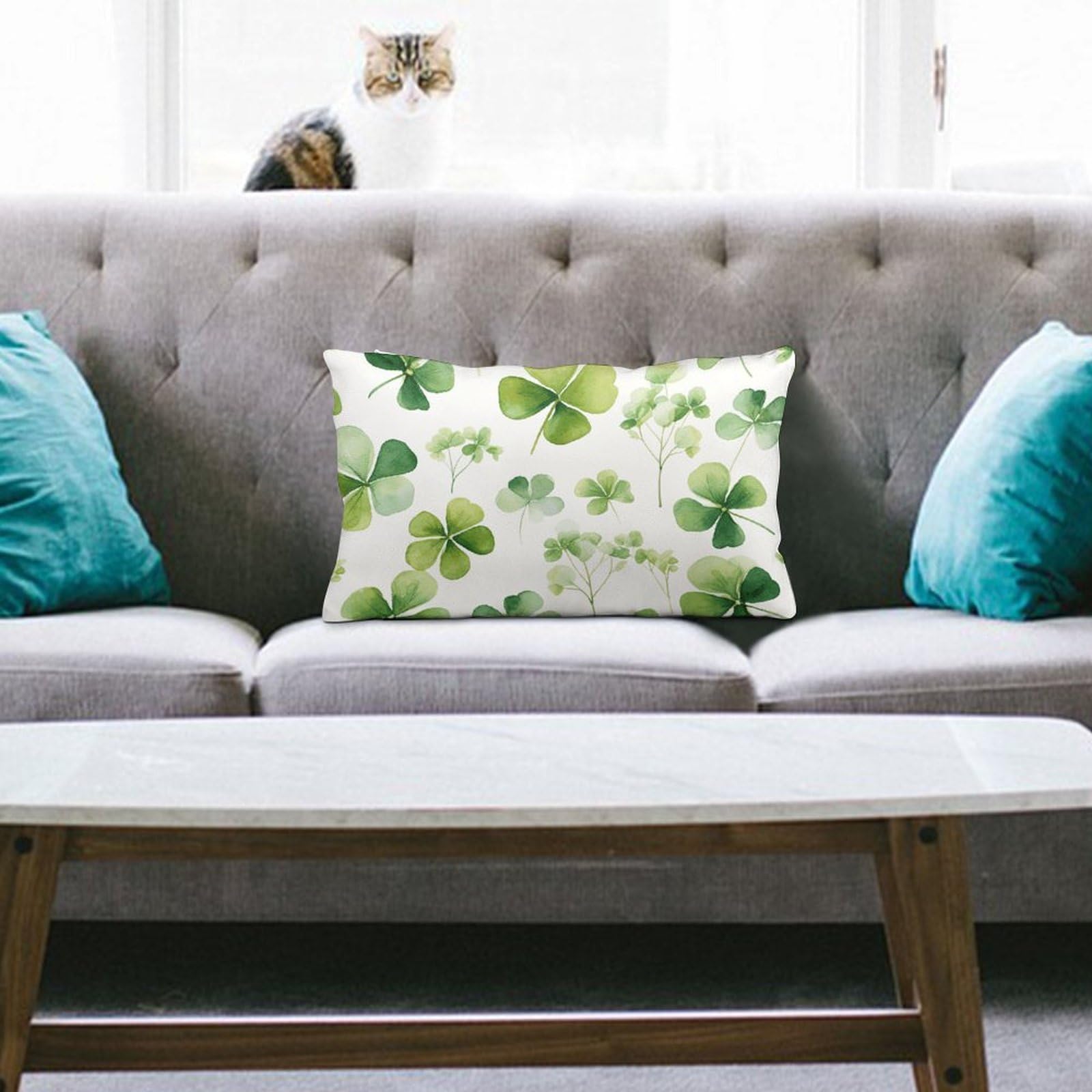NTVOWPZO Decoration Throw Pillow Covers 8"x12" Pillowcases Covers Clover Soft Pillowcases Modern Farmhouse Home Decor Sofa Cushions Covers for Couch Bed Living Room