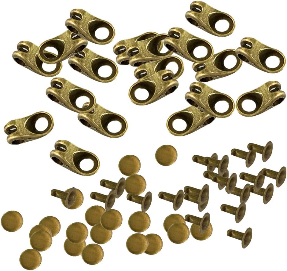 Generic 40 Set Boot Lace Hooks with Rivets Camp Hike Repair Safety