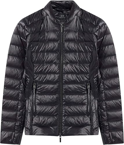 Armani Exchange Women's Packable Down Puffer Jacket, Groove, Small