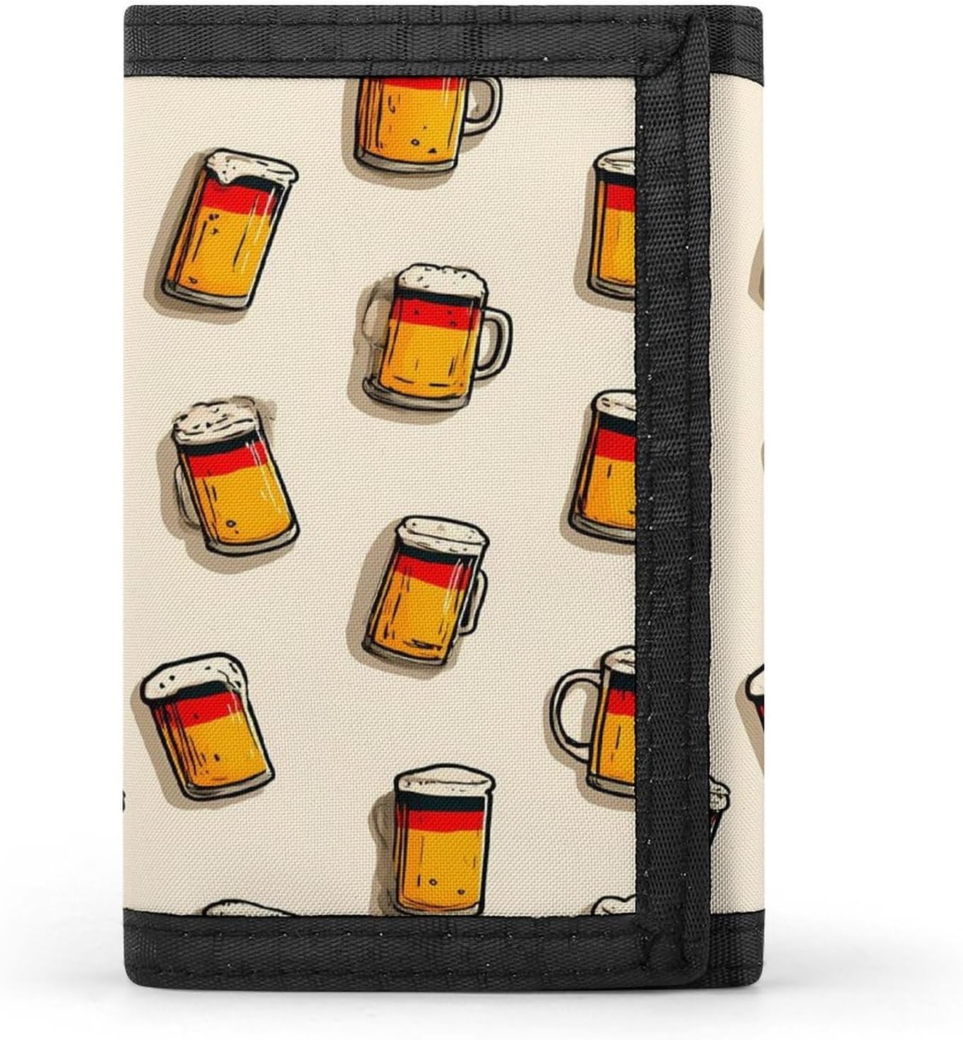 Beer Mugs Germany Flag Trifold Slim Wallet Front Pocket With Money Clip And ID Credit Card Slots For Travel Work