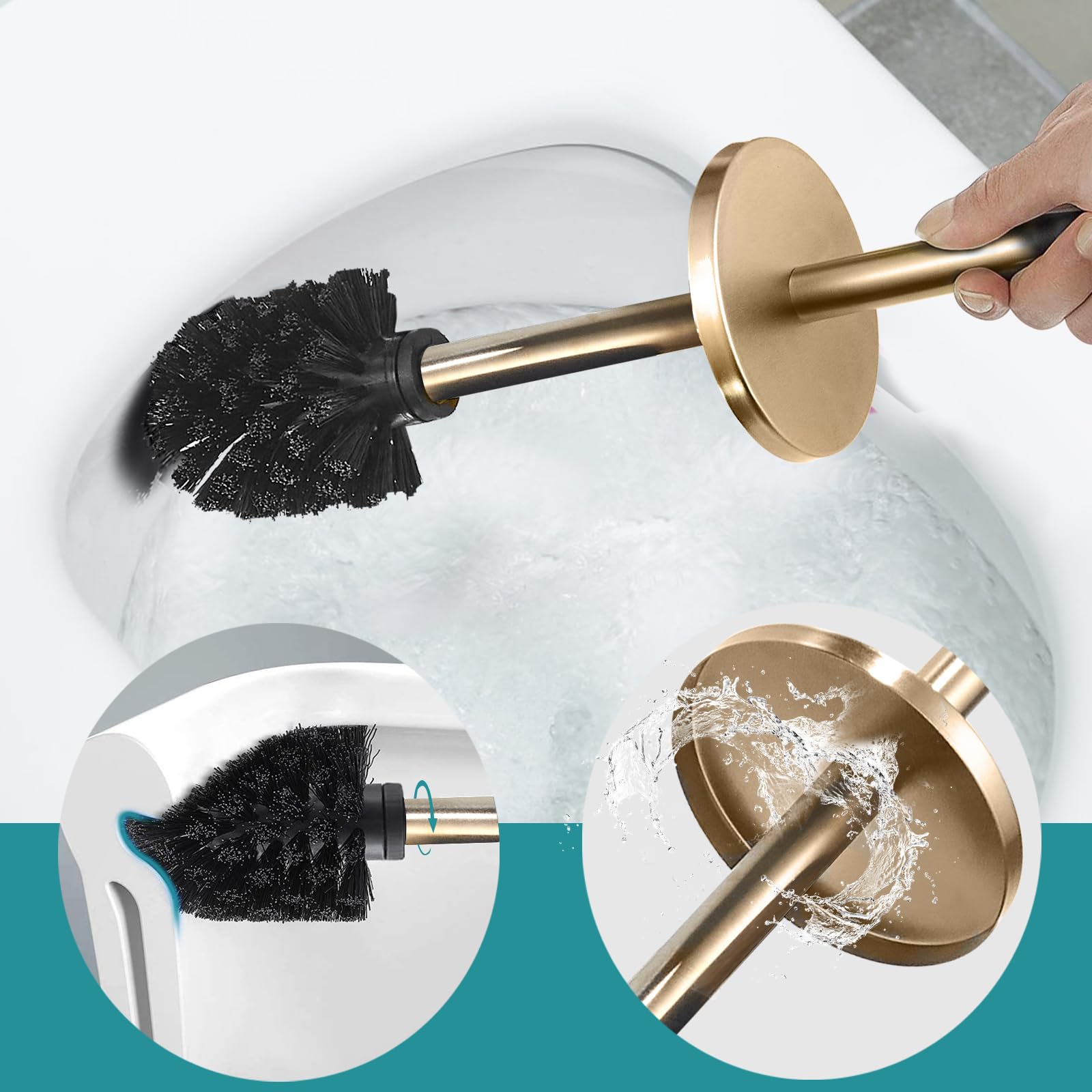 Soporte de pared de acero inoxidable para inodoro, organizador de baño que ahorra espacio, duradero y elegante, herramienta de limpieza para hogares modernos