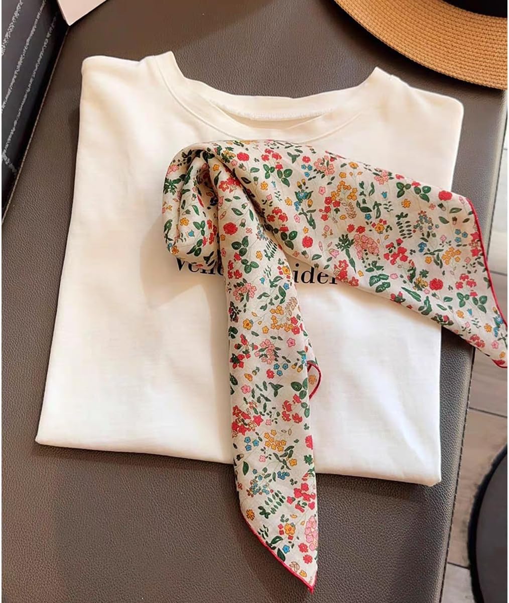 Cotton-Blend Bandana, Head Scarf, Headband, Head wrap, Hair Neck Scarf for Women 22 x 22 inch - Image 6