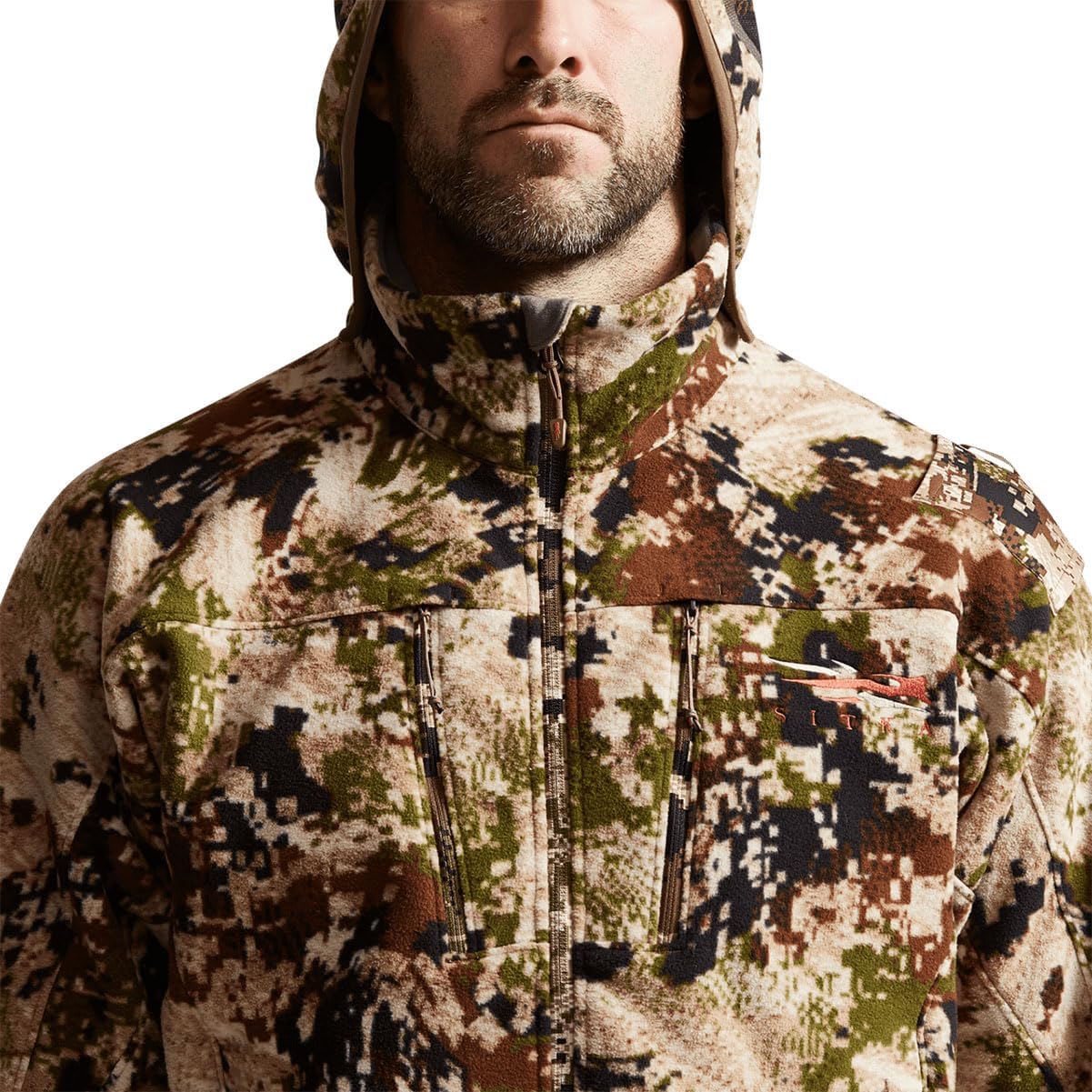 SITKA Gear Mens Stratus Windstopper Water Repellent Ultra-Quiet Fleece Hunting Jacket with Removable Hood